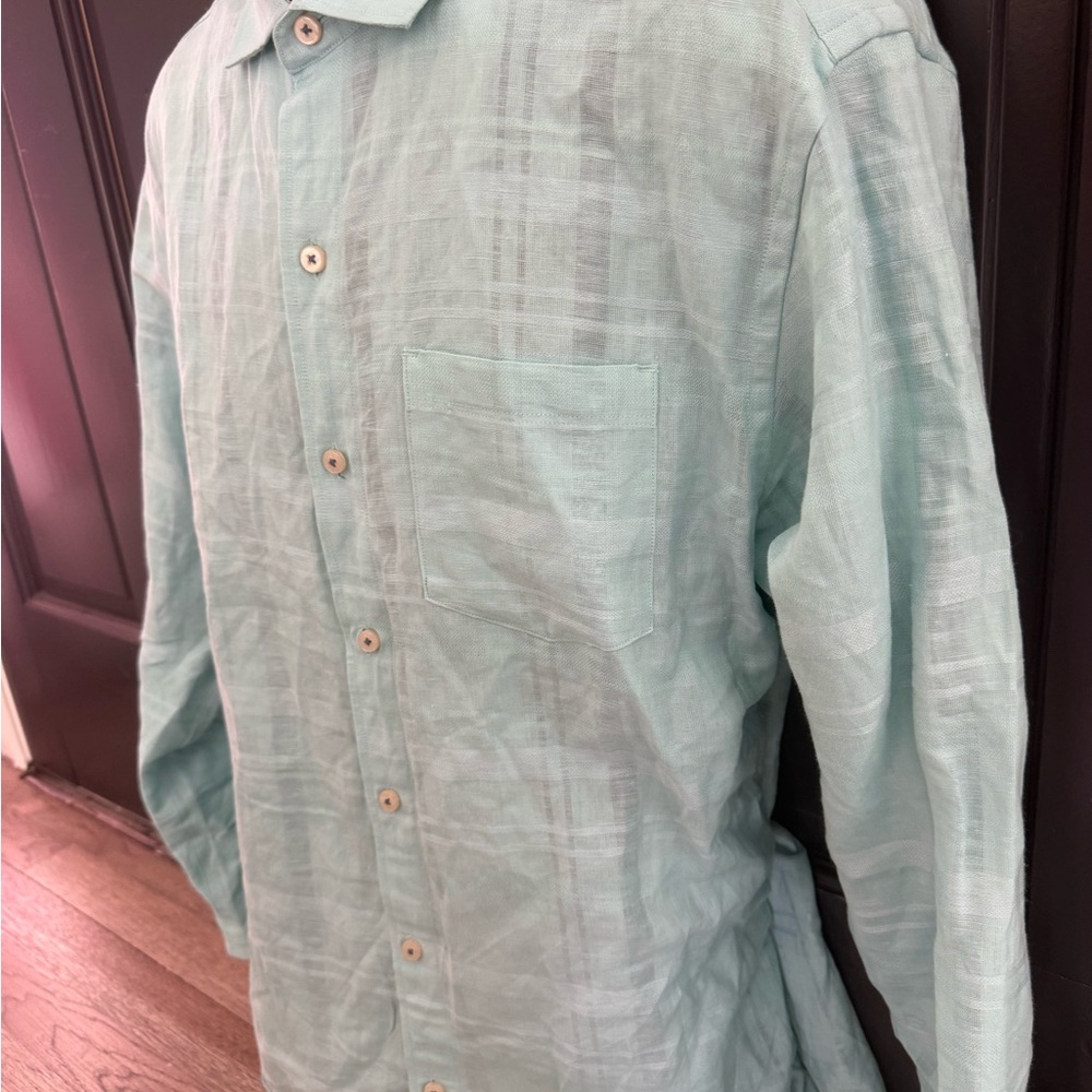 Tommy Bahama Men’s Linen/Cotton Blend Long Sleeve Button Down Shirt. Size Large - Picture 5 of 10